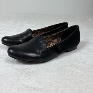 Naturalizer Bromstad Womens Comfort Shoes 8.5M Leather Loren Loafer Flats Black